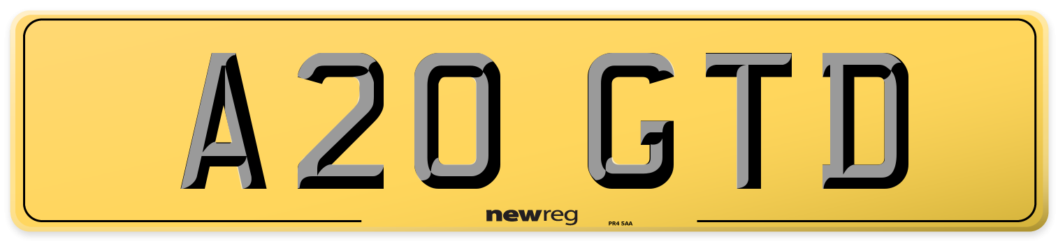 A20 GTD Rear Number Plate