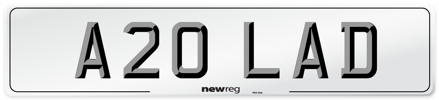 A20 LAD Front Number Plate