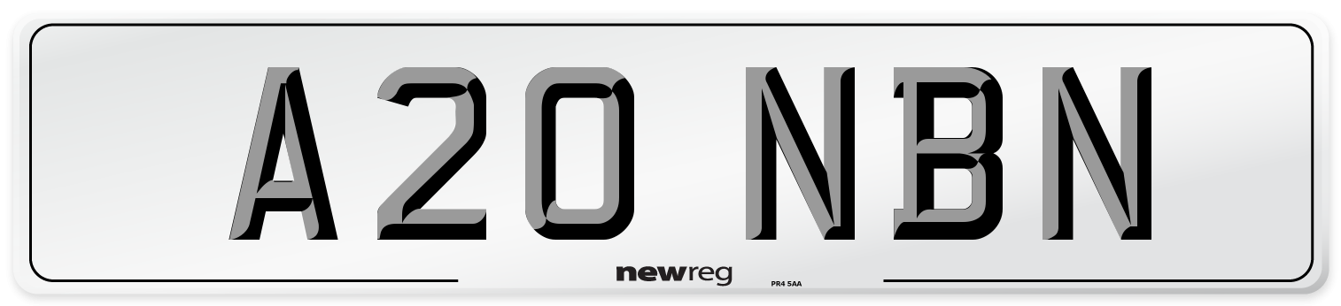 A20 NBN Front Number Plate