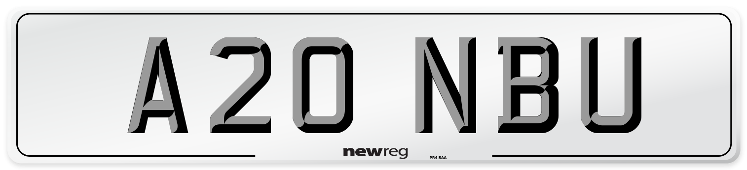 A20 NBU Front Number Plate