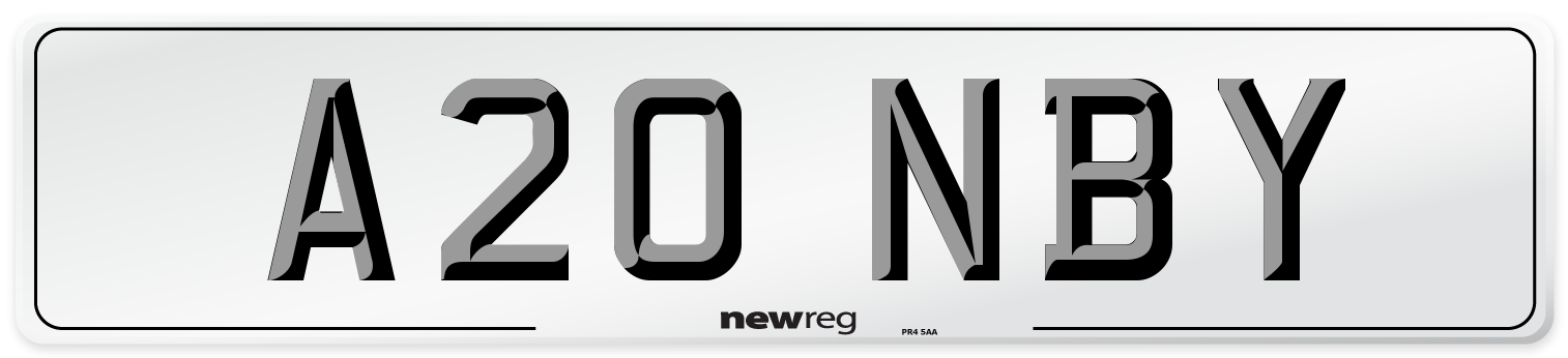 A20 NBY Front Number Plate