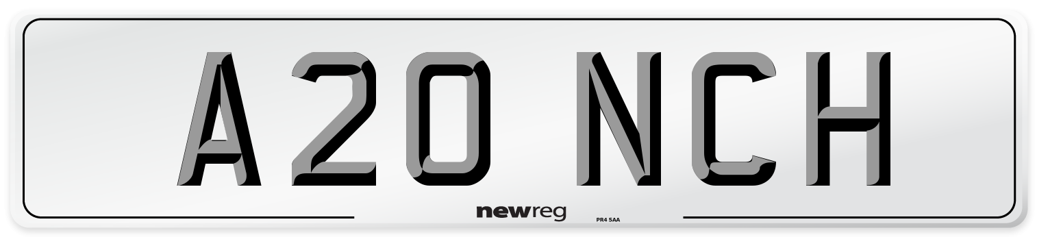 A20 NCH Front Number Plate