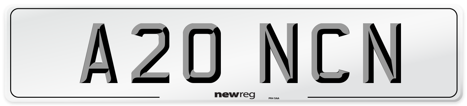 A20 NCN Front Number Plate