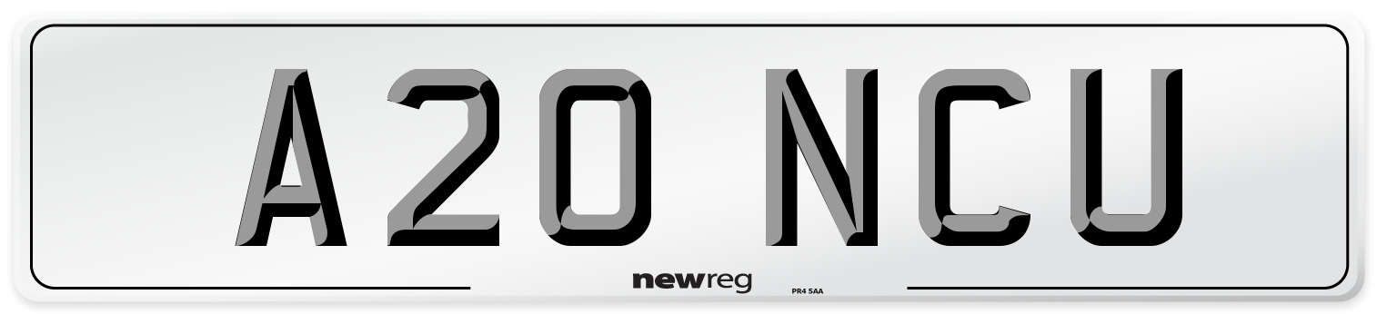 A20 NCU Front Number Plate