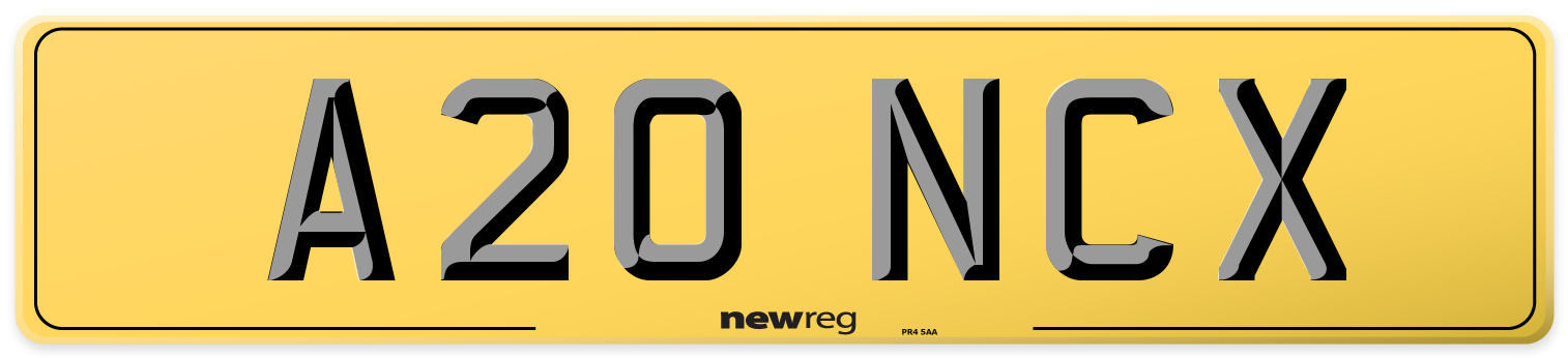 A20 NCX Rear Number Plate