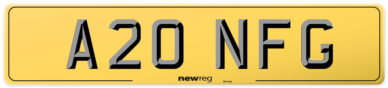 A20 NFG Rear Number Plate