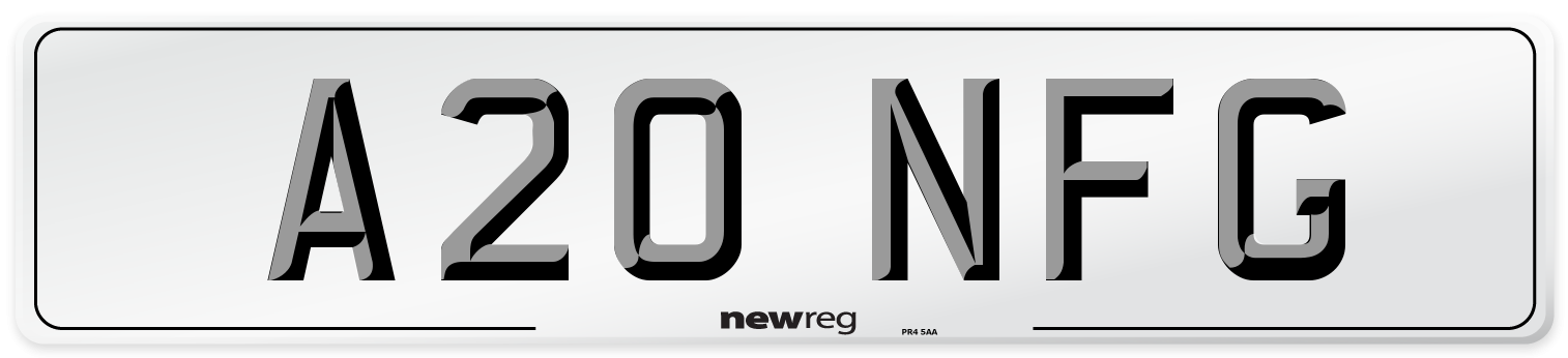 A20 NFG Front Number Plate
