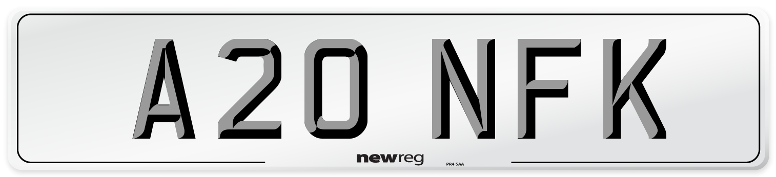 A20 NFK Front Number Plate