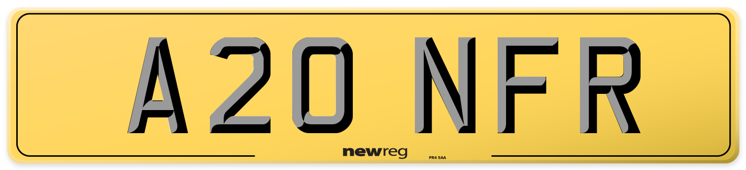 A20 NFR Rear Number Plate