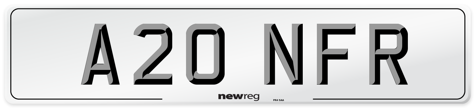 A20 NFR Front Number Plate