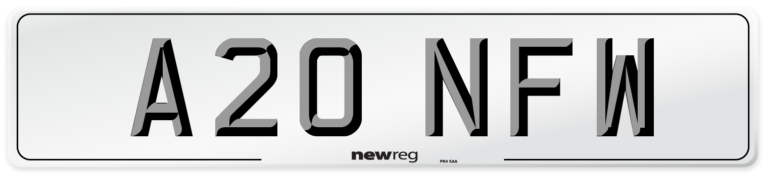 A20 NFW Front Number Plate