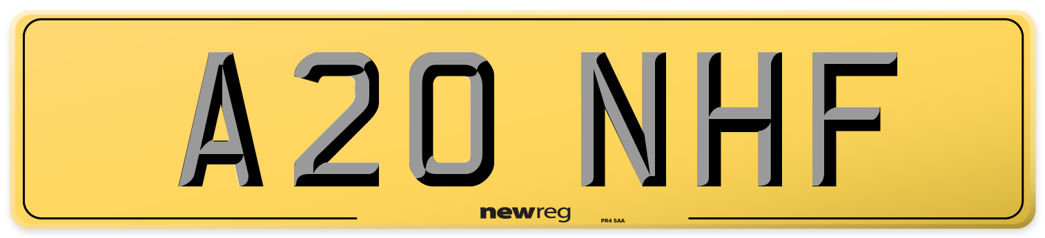 A20 NHF Rear Number Plate