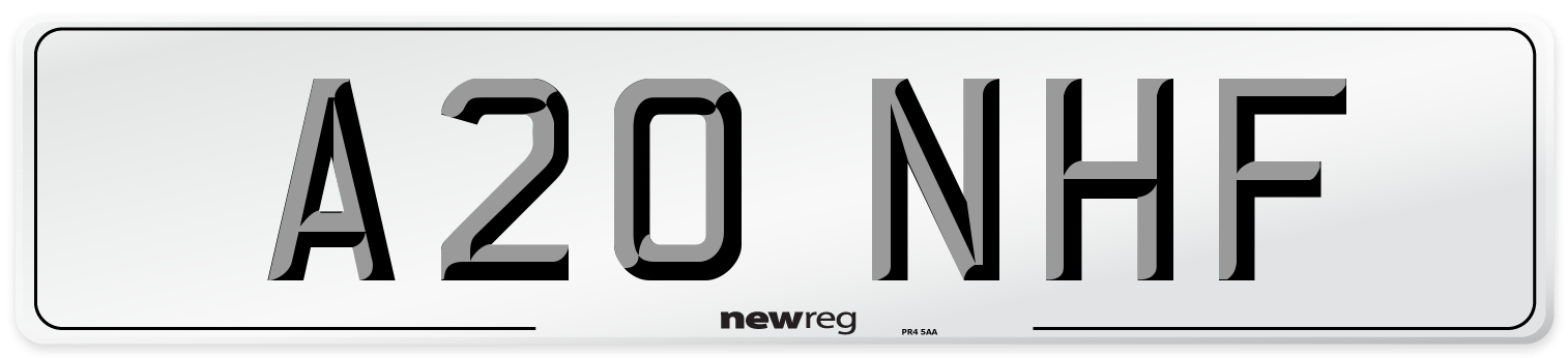 A20 NHF Front Number Plate