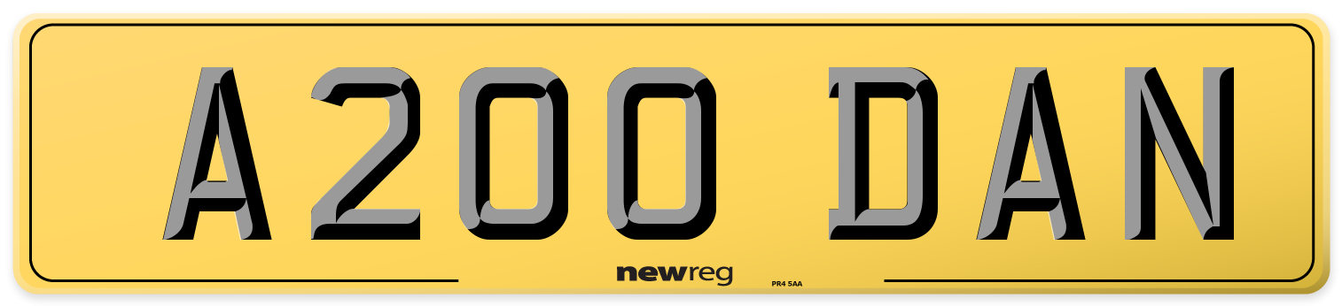 A200 DAN Rear Number Plate