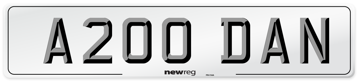 A200 DAN Front Number Plate