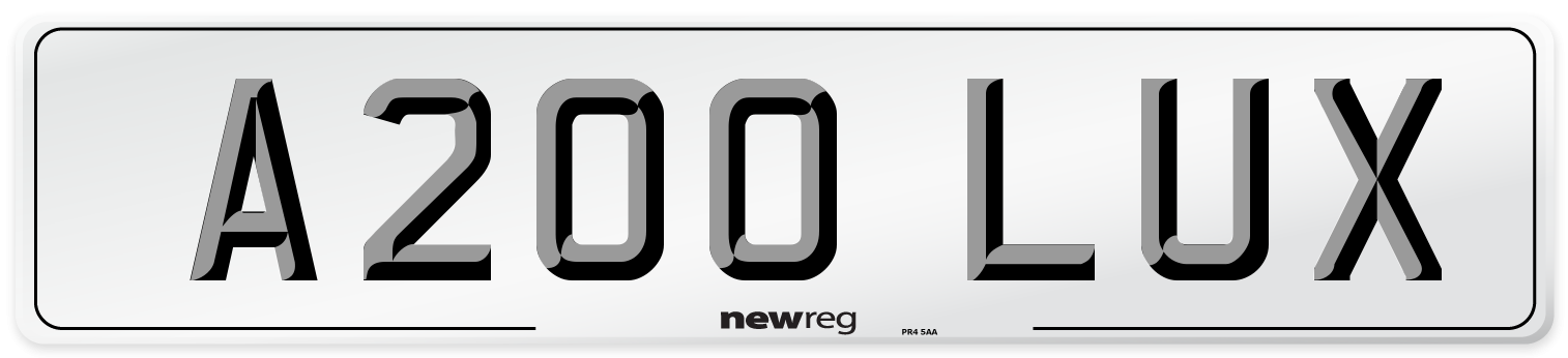 A200 LUX Front Number Plate