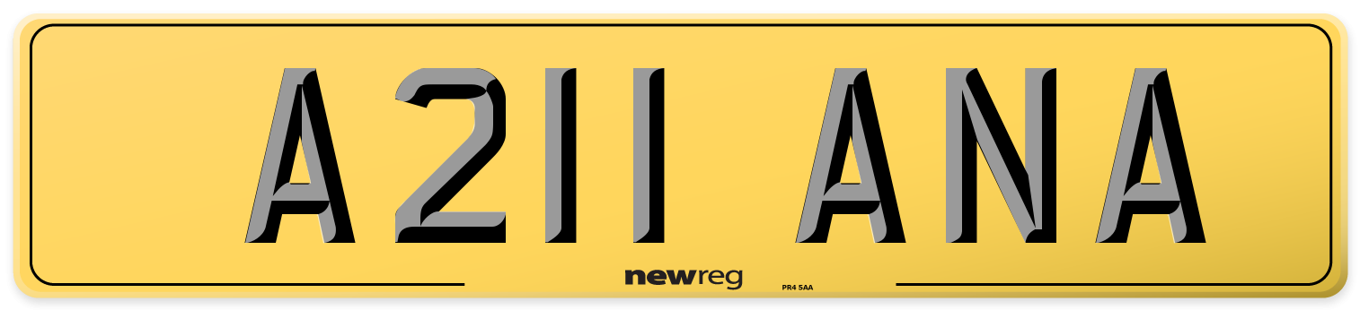 A211 ANA Rear Number Plate