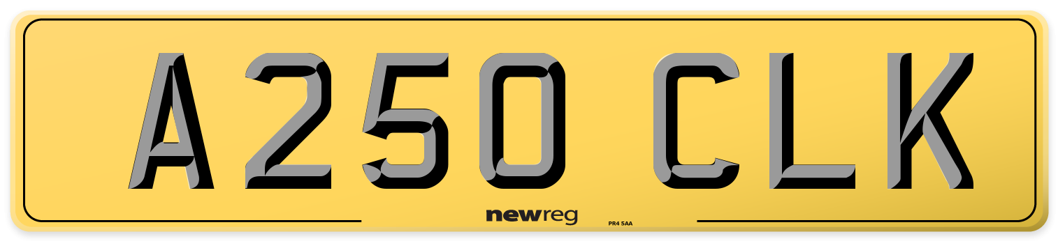 A250 CLK Rear Number Plate