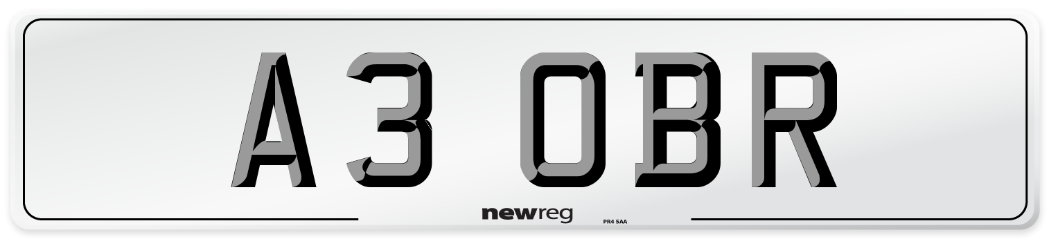 A3 OBR Front Number Plate