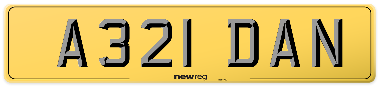 A321 DAN Rear Number Plate