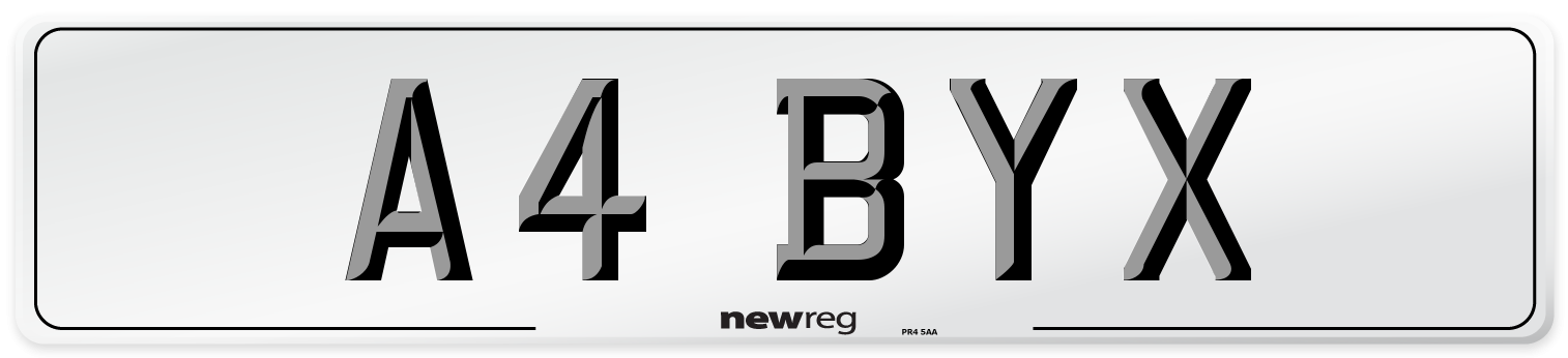 A4 BYX Front Number Plate