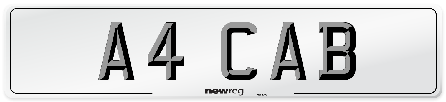 A4 CAB Front Number Plate