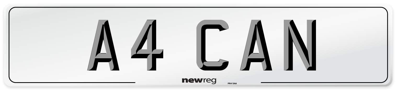 A4 CAN Front Number Plate