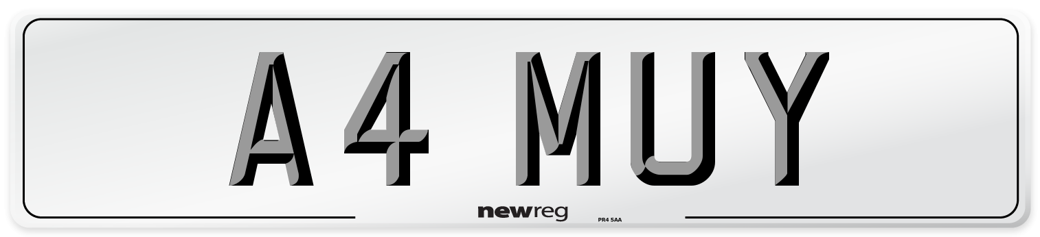 A4 MUY Front Number Plate