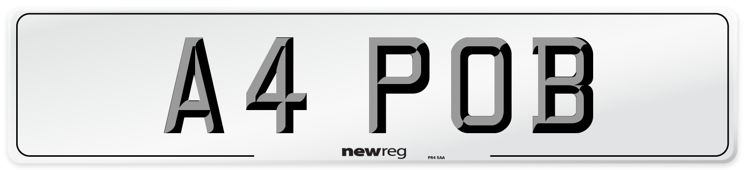 A4 POB Front Number Plate
