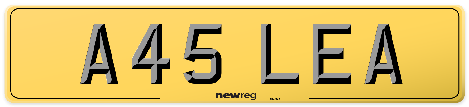 A45 LEA Rear Number Plate