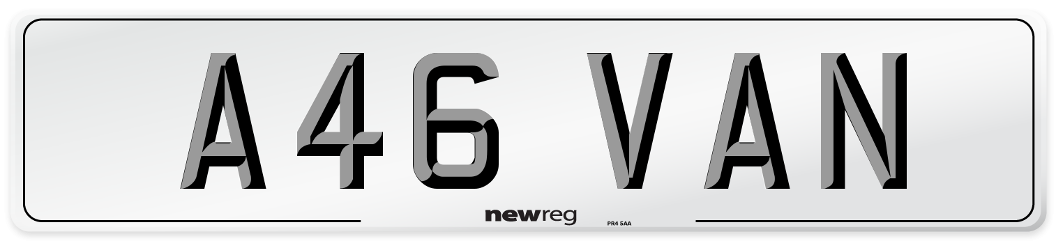 A46 VAN Front Number Plate