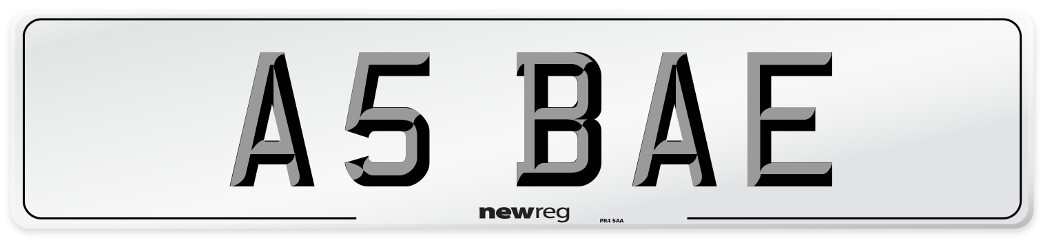 A5 BAE Front Number Plate