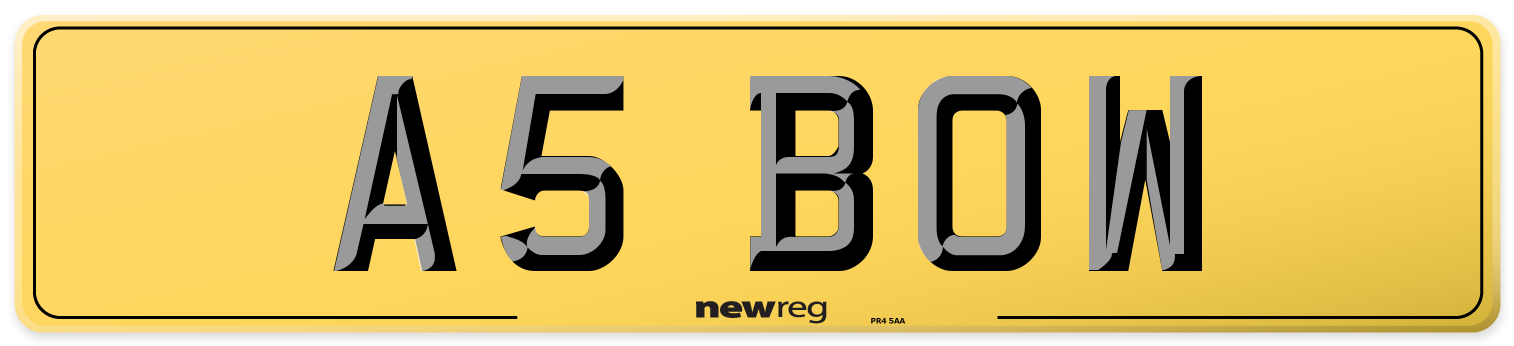 A5 BOW Rear Number Plate