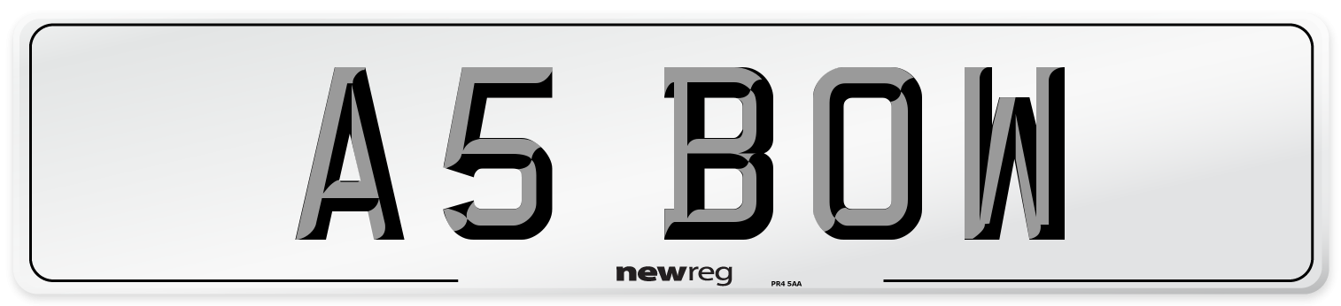 A5 BOW Front Number Plate