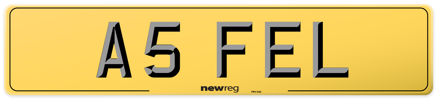 A5 FEL Rear Number Plate