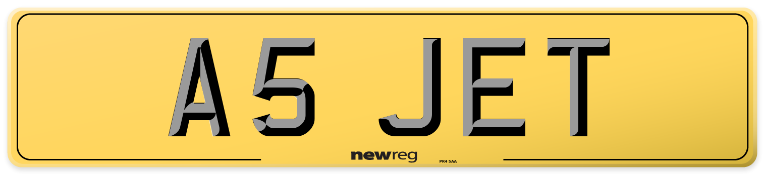 A5 JET Rear Number Plate