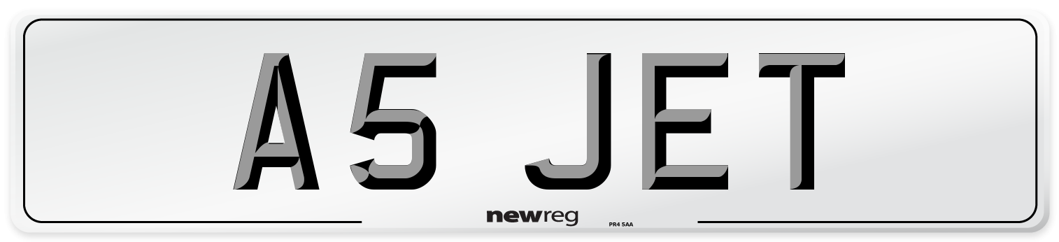 A5 JET Front Number Plate