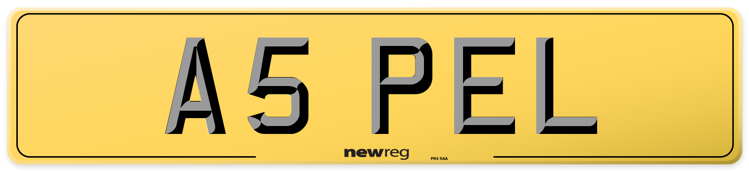 A5 PEL Rear Number Plate