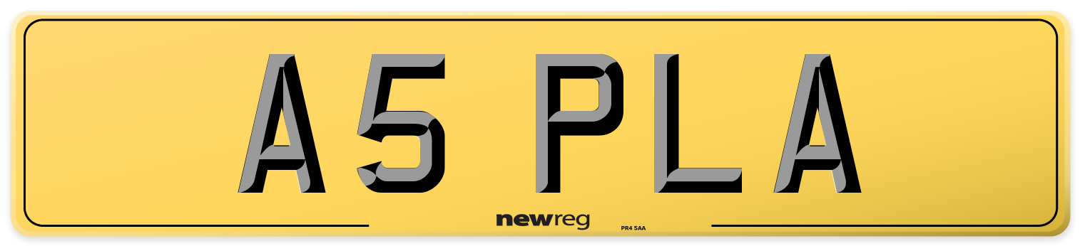 A5 PLA Rear Number Plate