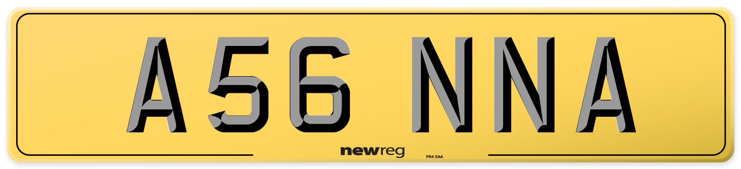 A56 NNA Rear Number Plate