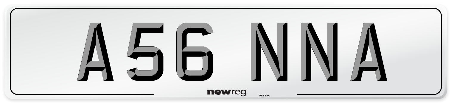 A56 NNA Front Number Plate