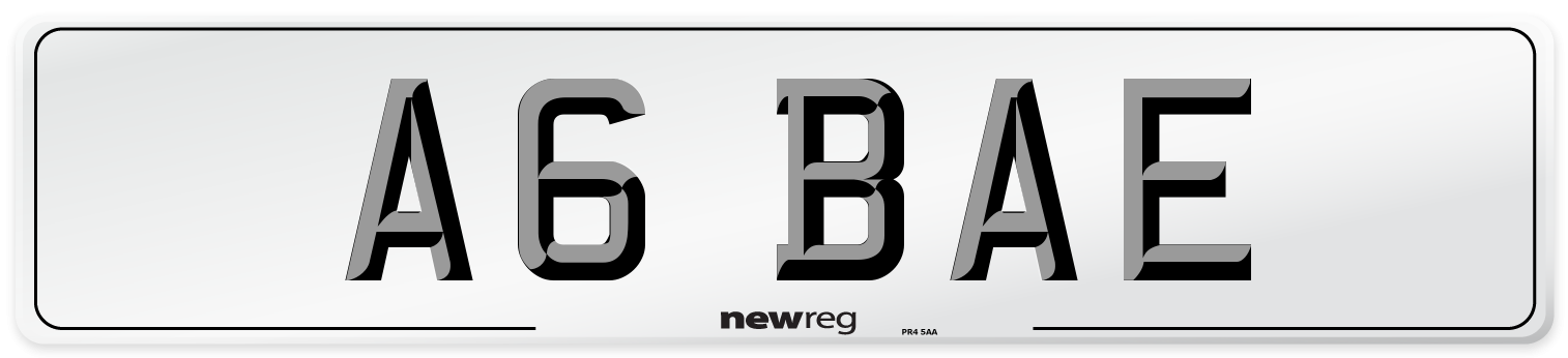 A6 BAE Front Number Plate