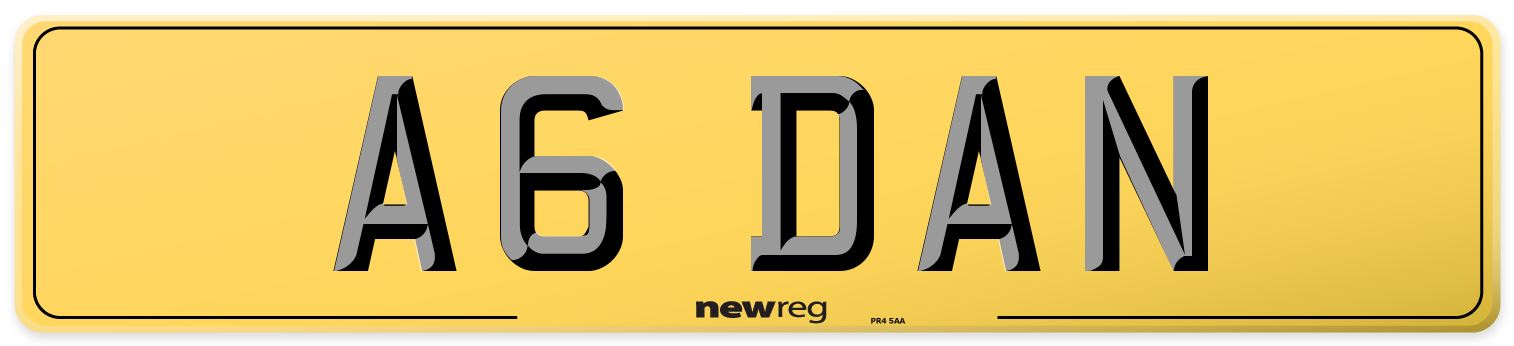 A6 DAN Rear Number Plate