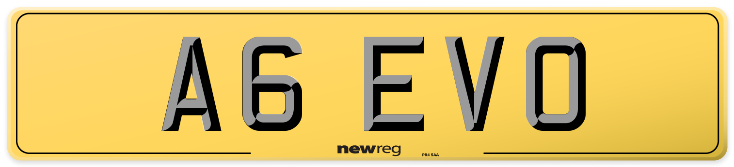 A6 EVO Rear Number Plate