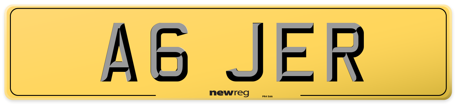 A6 JER Rear Number Plate