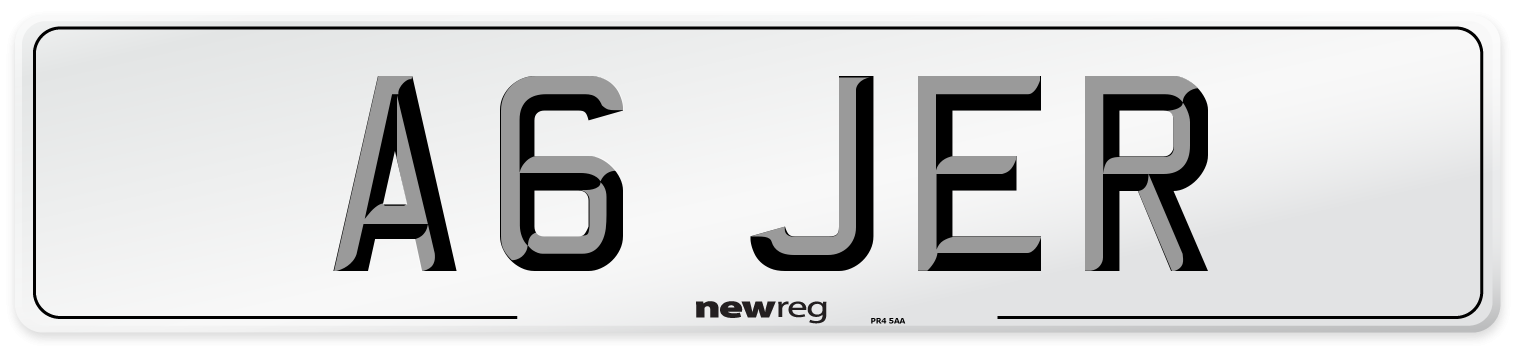 A6 JER Front Number Plate