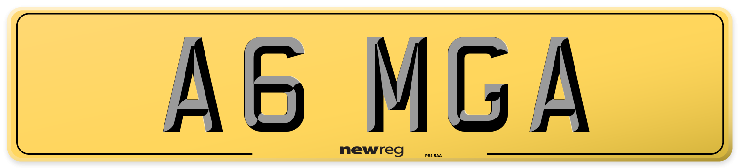 A6 MGA Rear Number Plate