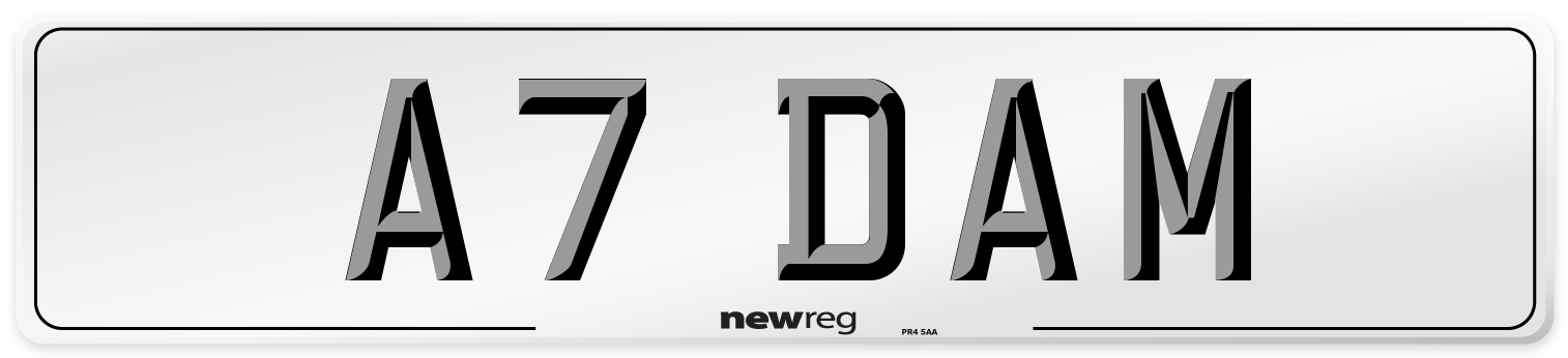 A7 DAM Front Number Plate