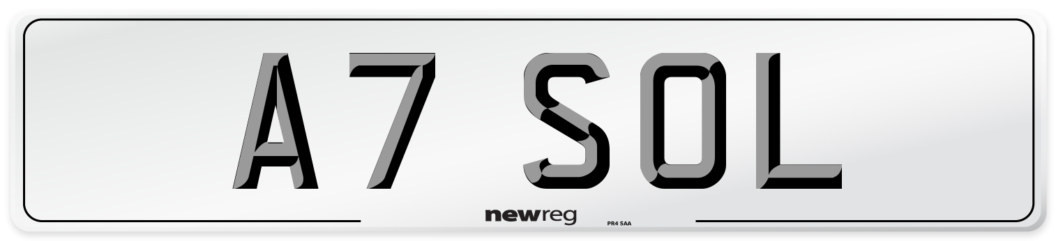 A7 SOL Front Number Plate