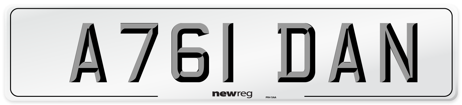 A761 DAN Front Number Plate